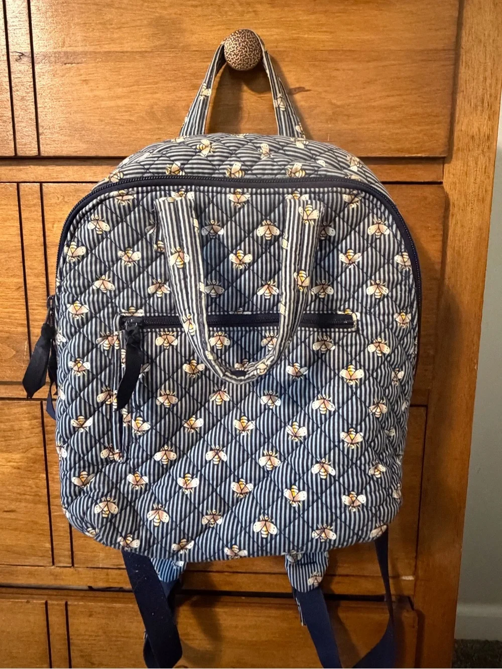 Vera Bradley Bees Quilted Cotton Mini Totepack Backpack
